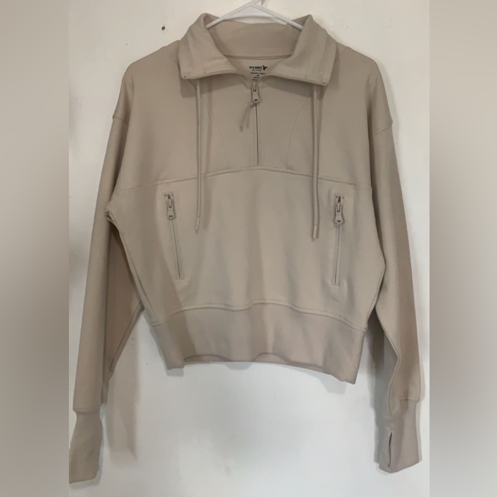 Tan Cropped Activewear Long Sleeve
